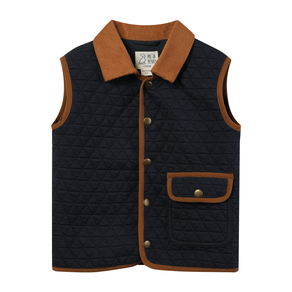 Boys Navy Fisher Padded Vest by Me & Henry
