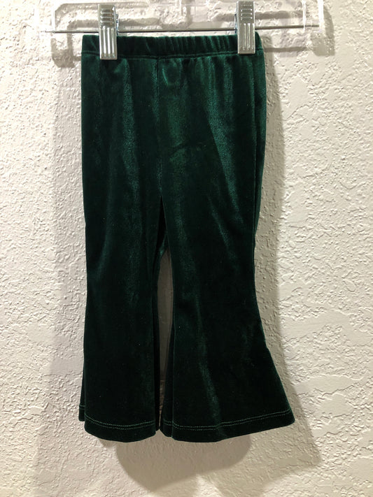 Girls Dark Green Velvet Leggings by Mila & Rose