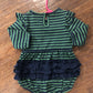 Girls Fir Green/Navy Stripe Bubble or Twirl Dress by RuffleButts
