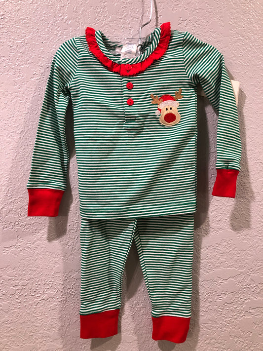 Girls Reindeer 2-Piece Pajama Set by Ishtex