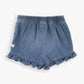 Girls Light Wash Denim Ruffled Skort by RuffleButts