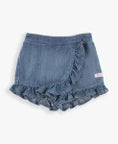 Girls Light Wash Denim Ruffled Skort by RuffleButts