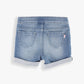 Girls Light Wash Stretch Denim Shorts by RuffleButts