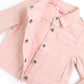 Girls Pink Stretch Denim Jacket by RuffleButts