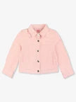 Girls Pink Stretch Denim Jacket by RuffleButts