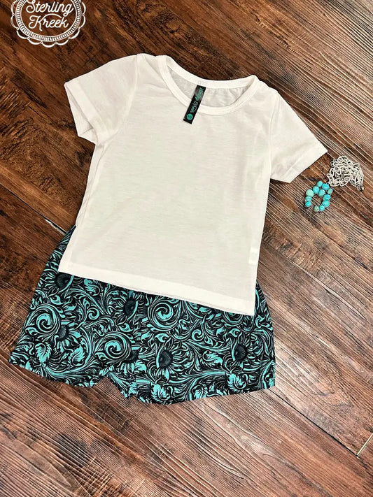 Girls White Simple Sterling Top by Sterling Kreek