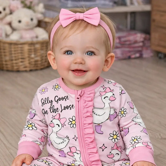 Girls Silly Goose On the Loose Romper by Little Bugz