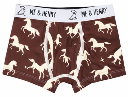 Boys Brown Pony Underpants by Me & Henry