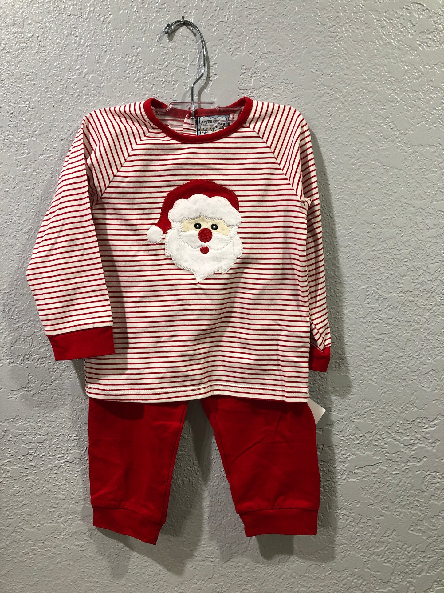 Boys Stripe Santa Romper or 2 Pc by Three Sisters
