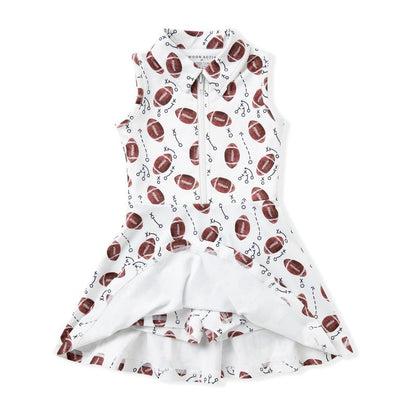 Girls White Football Collar Tennis Dress by Swoon