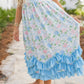 Girls Olivia 3 Ruffle Pastel Blue Floral Spring Summer Dress