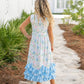 Girls Olivia 3 Ruffle Pastel Blue Floral Spring Summer Dress
