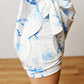 Girls White & Blue Bow Athletic Active Sport Scalloped Dress