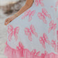Girls Bella Pink Bow Flutter Sleeve Ruffles Spring Dress