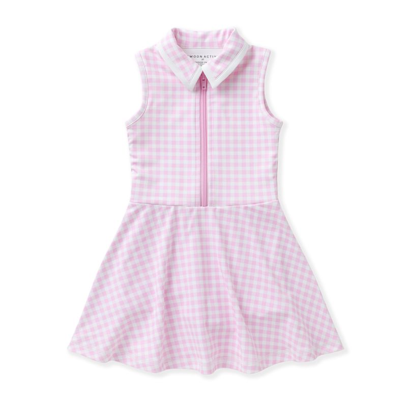 Girls Pink Gingham Tennis Dress by Swoon