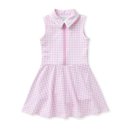 Girls Pink Gingham Tennis Dress by Swoon