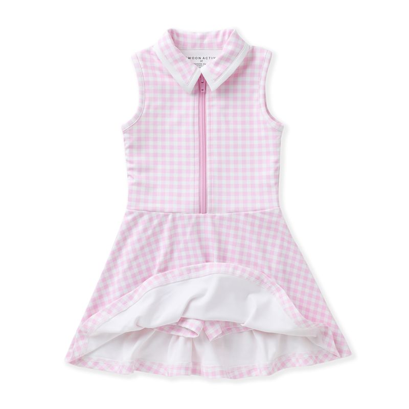 Girls Pink Gingham Tennis Dress by Swoon