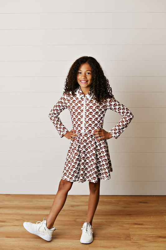 Girls Football L/S Tennis Dress by Swoon