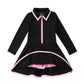 Girls Courtside Black/Pink L/S Tennis Dress by Swoon
