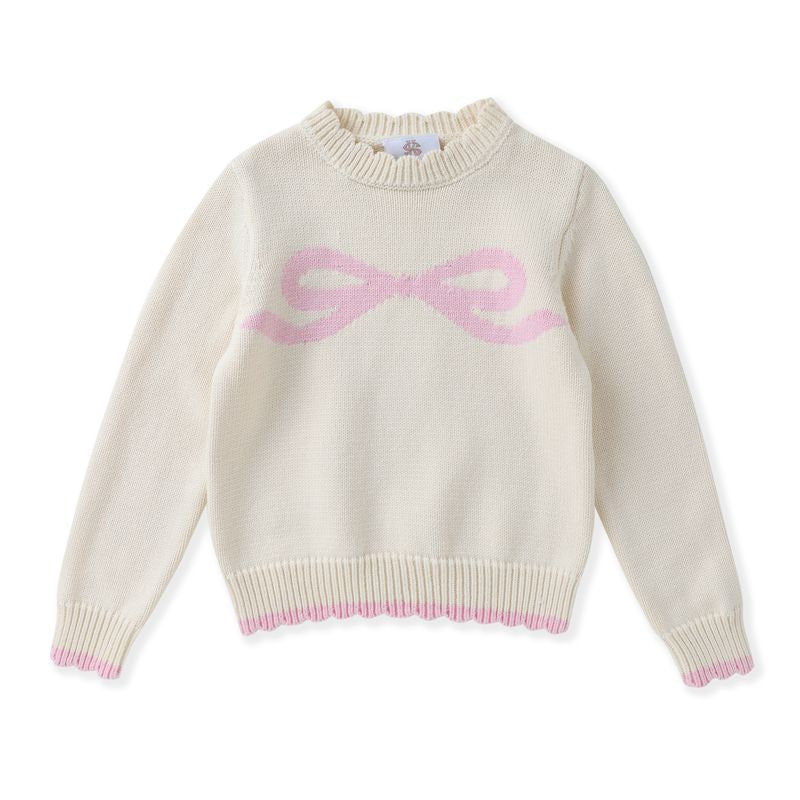 Girls Pink Bow Sweater by Swoon