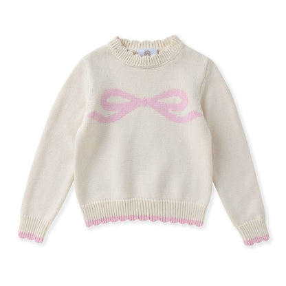 Girls Pink Bow Sweater by Swoon