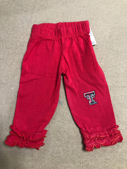 Girls Texas Tech Red Ruffle Legging by Two Feet Ahead