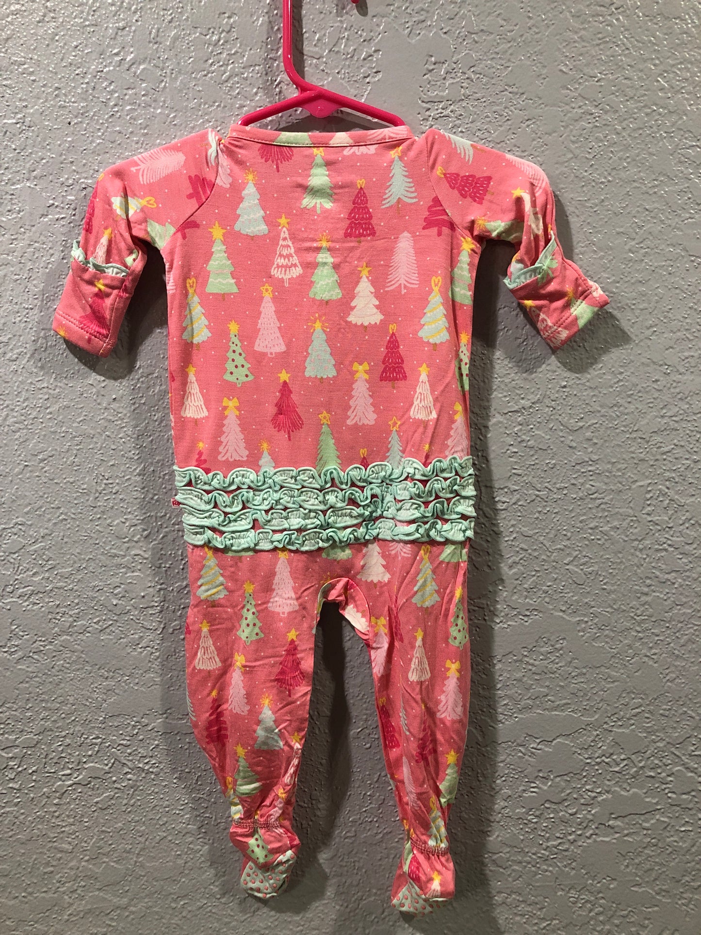 Girls Merry Pink Pines 1 or 2 Piece Pajama by RuffleButts