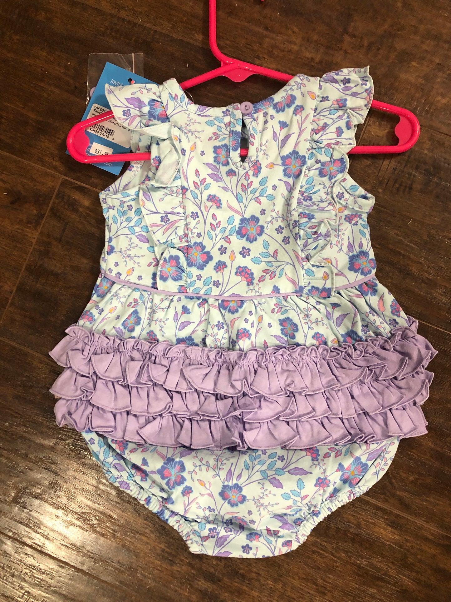 Girls Fairytale Garden Knit Waterfall Romper by RuffleButts