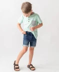 Boys Medium Wash Denim Stretch Shorts by RuggedButts