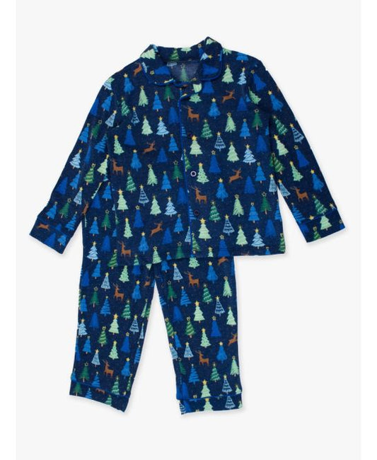 Boys Merry Blue Pines L/S Pajama Set by RuffleButts