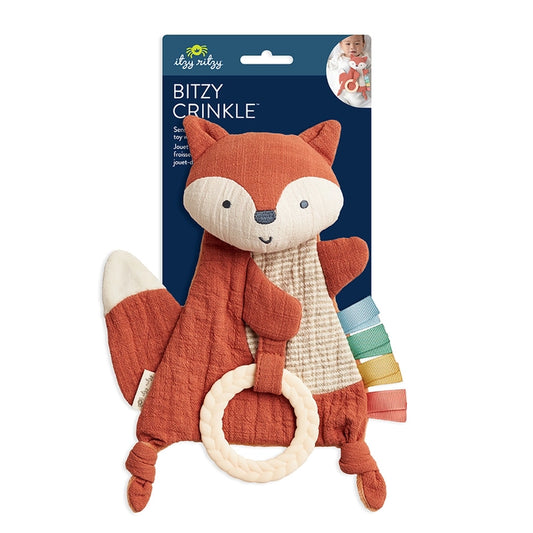 Bitzy Crinkle Sensory Toy With Teather by Itzy Ritzy-Fox