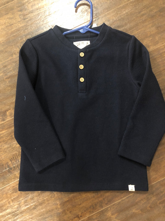 Boys Navy Waffle Knit Henley Top by Me & Henry