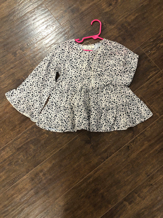 Girls Cream w/Indigo Speckles Top by Grace & Emma