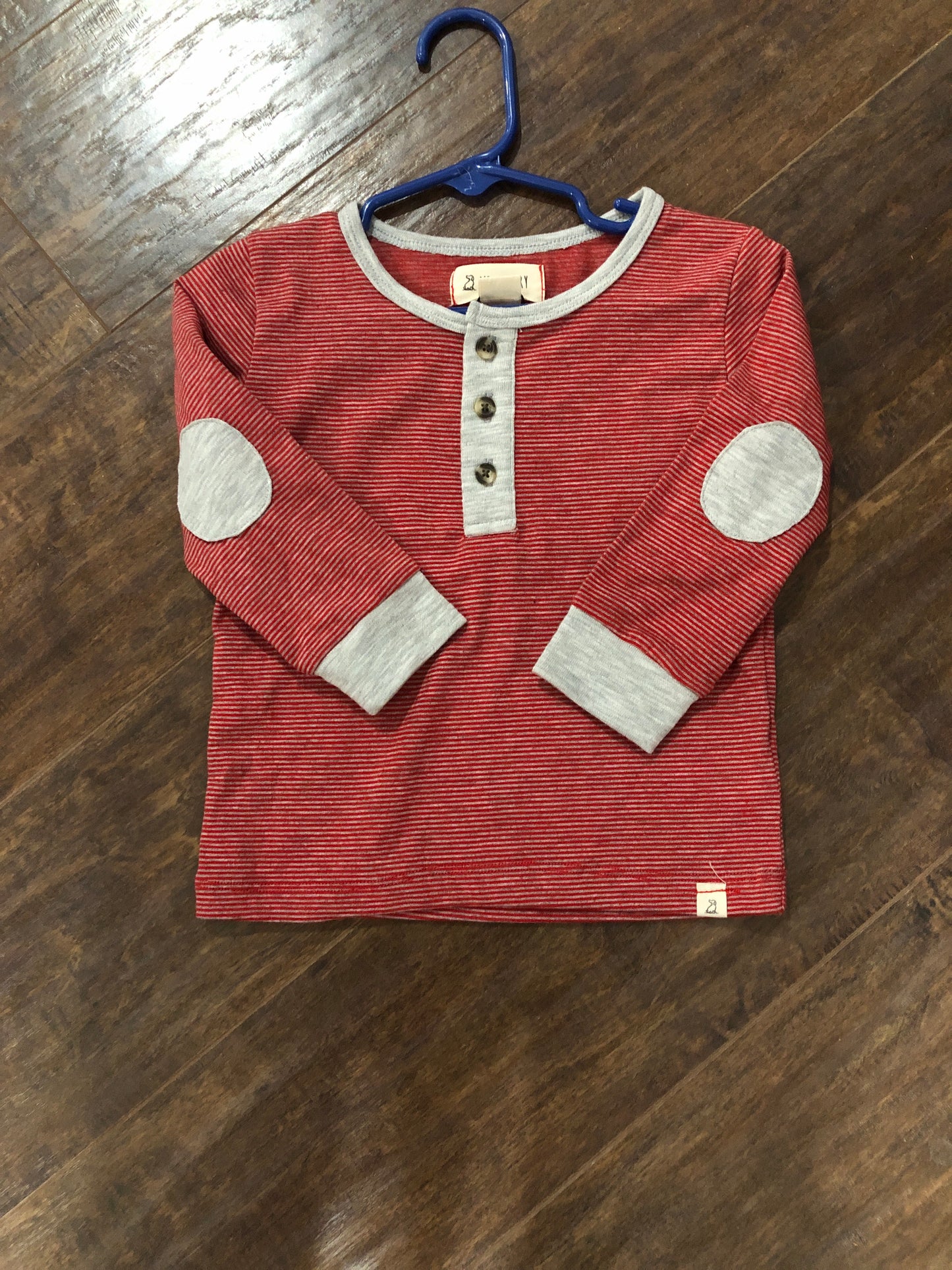 Boys Red/Grey Micro Stripe Onesie or Shirt by Me & Henry