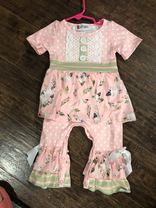 Girls Pink 1 Piece Dress w/Attached Pants by Wellie Kate