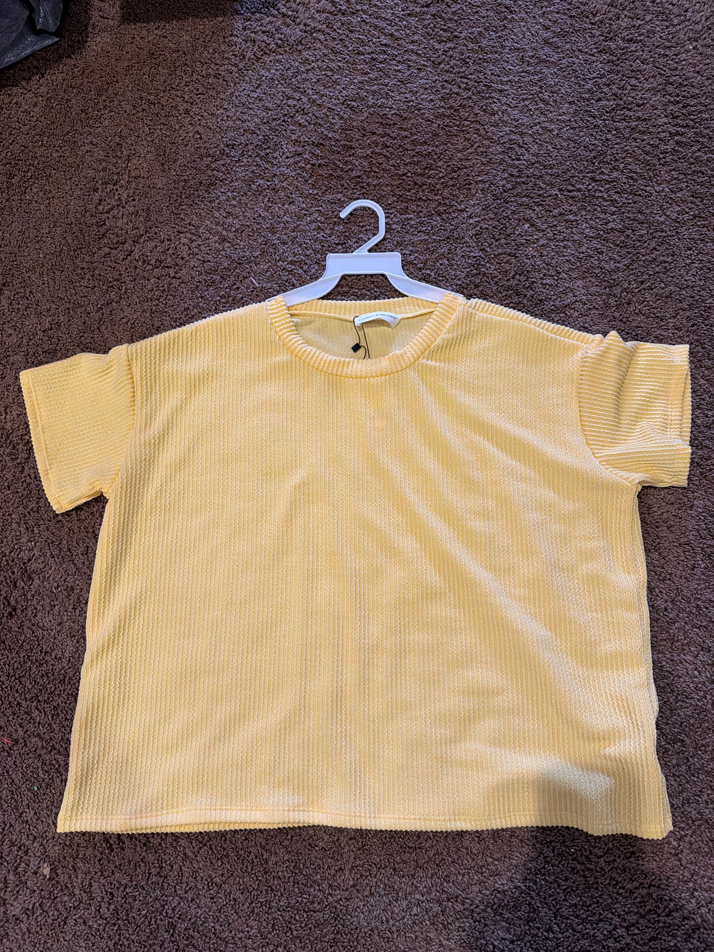 Ladies Everyday Relaxed Rib Top-Yellow