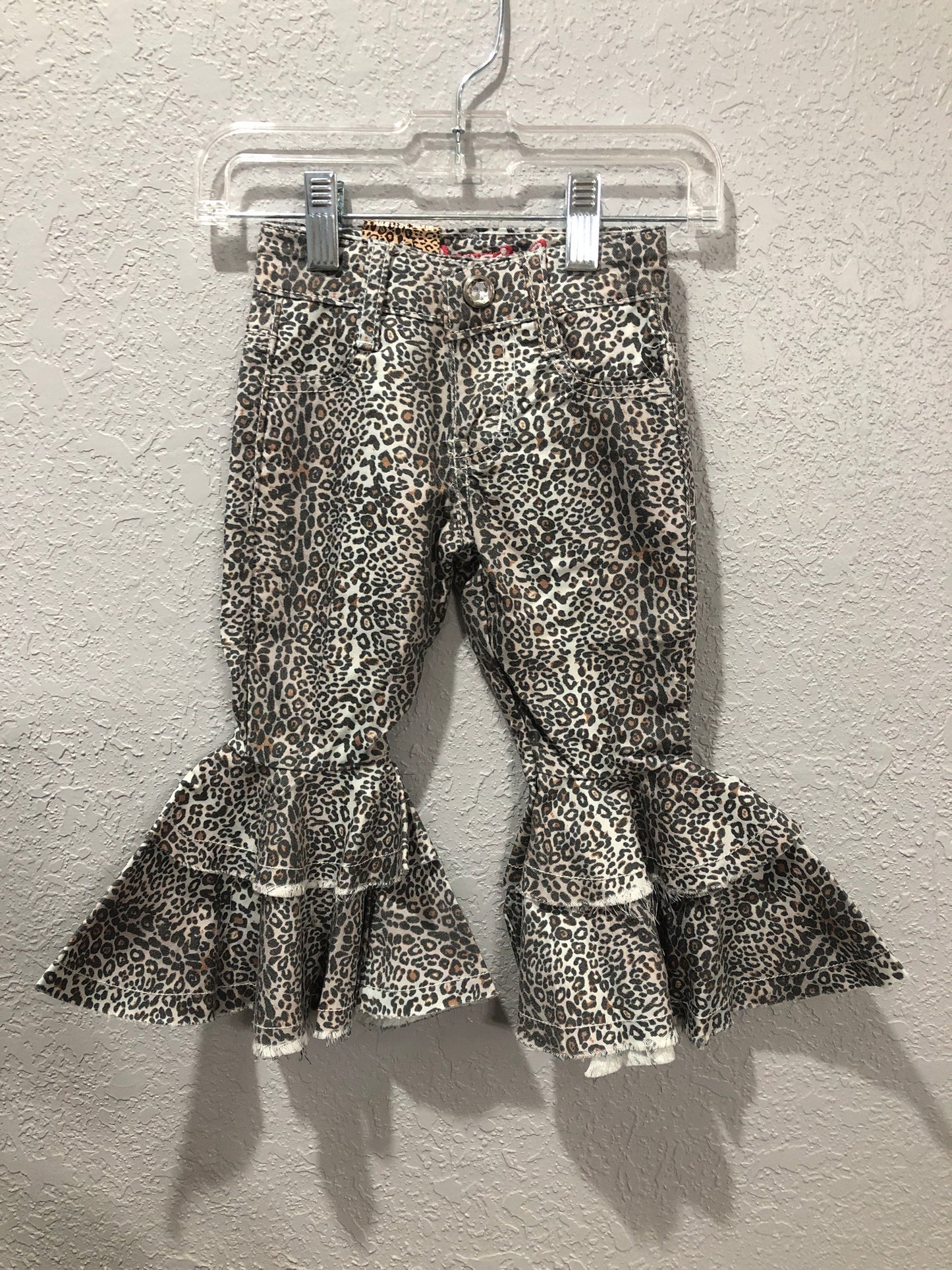 Girls All Leopard Double Ruffle Jean by Cowboy Hardware