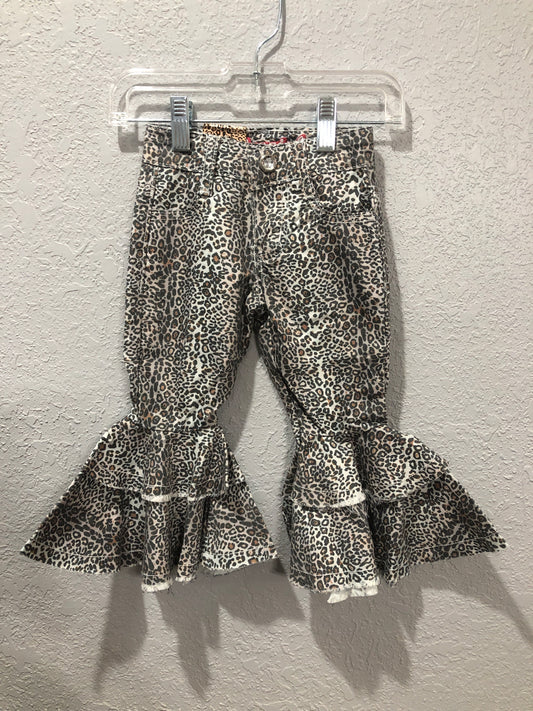 Girls All Leopard Double Ruffle Jean by Cowboy Hardware
