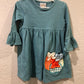 Girls Pumpkin with Bows L/S Romper or Dress by Three Sisters