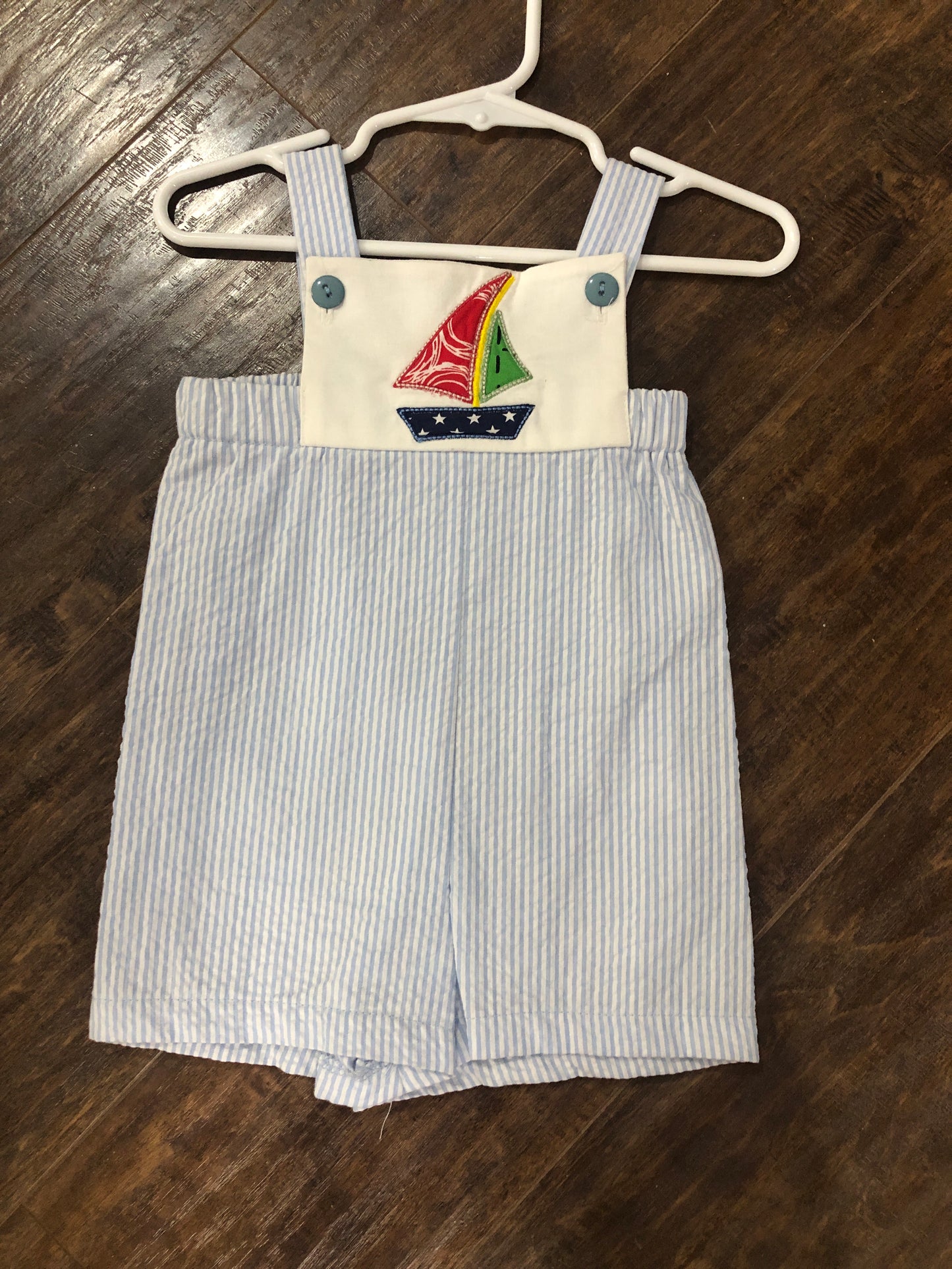 Boys Sail Away Shortalls by Ladybug Dezignz
