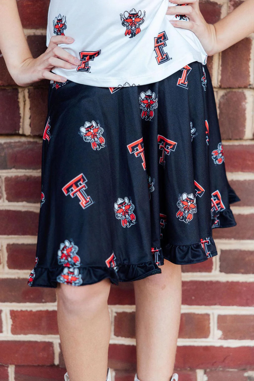 Girls Texas Tech Black Raider Red Twirl Skort by Mila and Rose