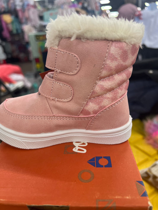 Girls Charlie Pink Cheetah Shoe by Oomphies