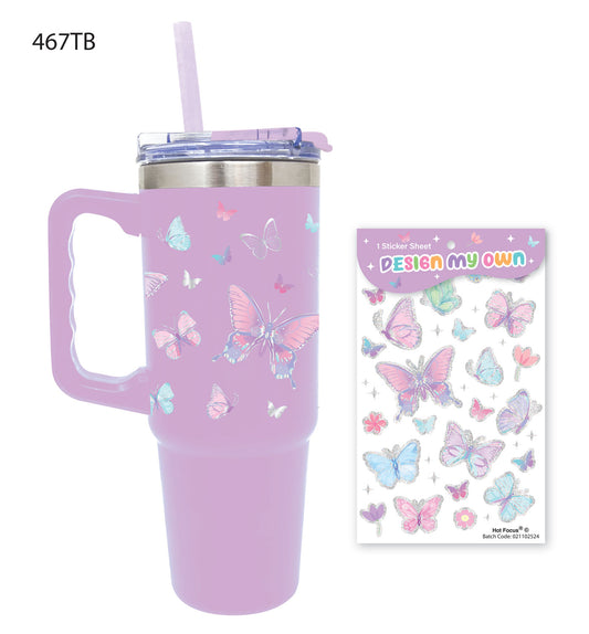 Girls Tie Dye Butterfly Stainless Steel Tumbler by Hot Focus