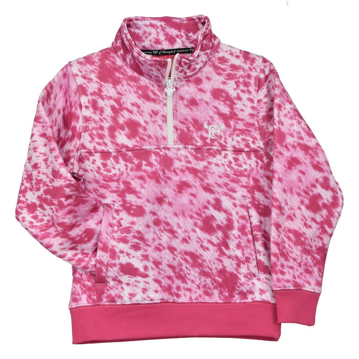 Girls Pink Cowhide Fleece Cadet Jacket by Cowboy Hardware
