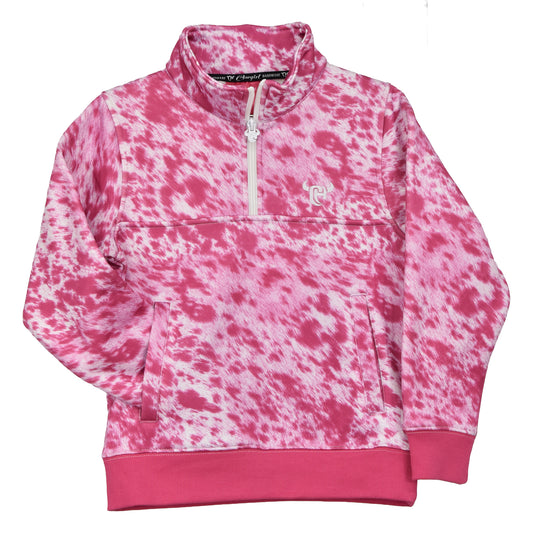 Girls Pink Cowhide Fleece Cadet Jacket by Cowboy Hardware
