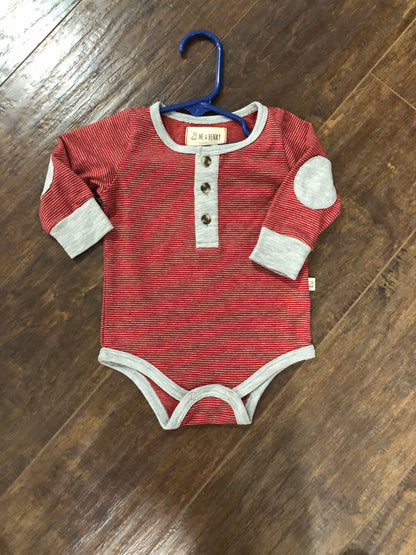 Boys Red/Grey Micro Stripe Onesie or Shirt by Me & Henry