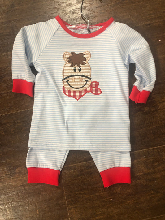 Boys 2 Pc Cow w/Bandana Jogger Set by Three Sister