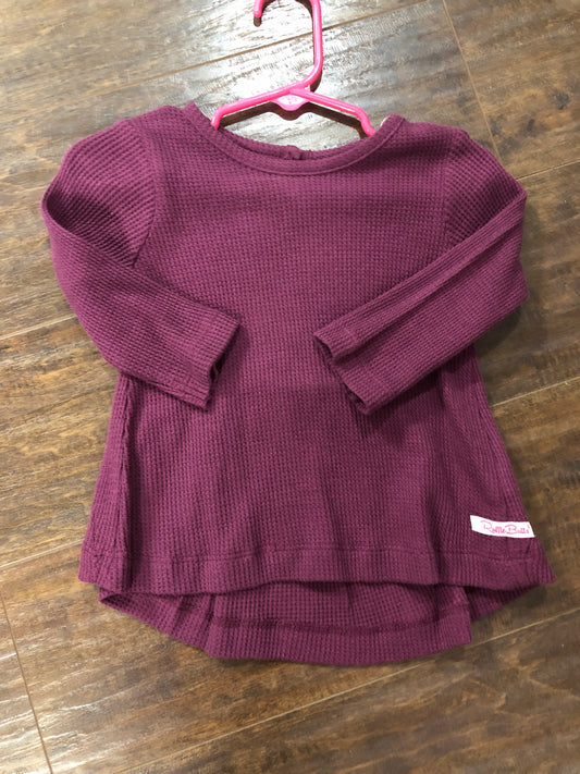 Girls Eggplant Harvest Waffle Knit L/S Bow Back Top by RuffleButts