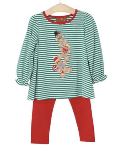 Girls Gingerbread Men Legging Set by Millie Jay