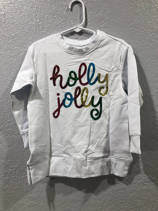 Girls Sequin Holly Jolly Shirt by Azarhia